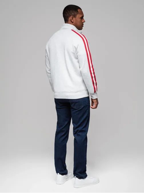 Zajímavá šedá mikina bomber V1 SSZP-0219