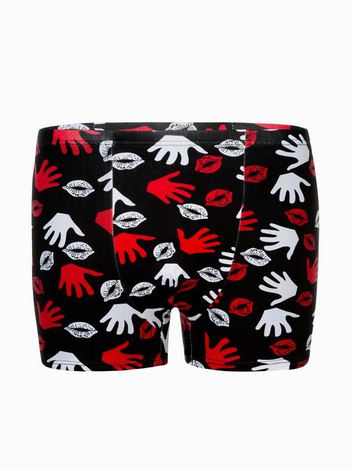 Pánské boxerky červené s trendy vzorem U505