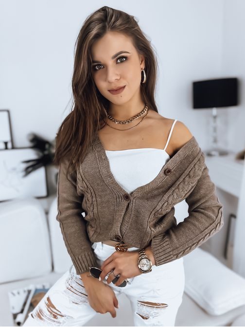 Krásný dámský svetr v čokoládové barvě Melania