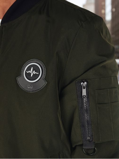 Moderní zelená bomber bunda