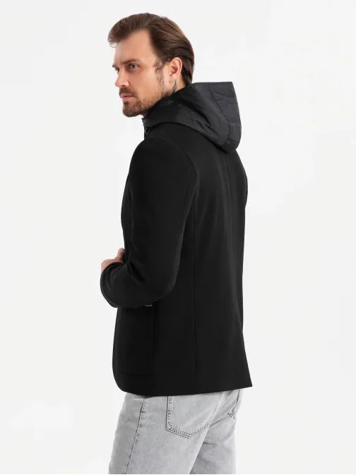 Neobyčejné černé pánské sako V2 BLZB-0133