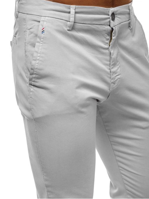 Moderní šedé pánské chinos kalhoty B/77005