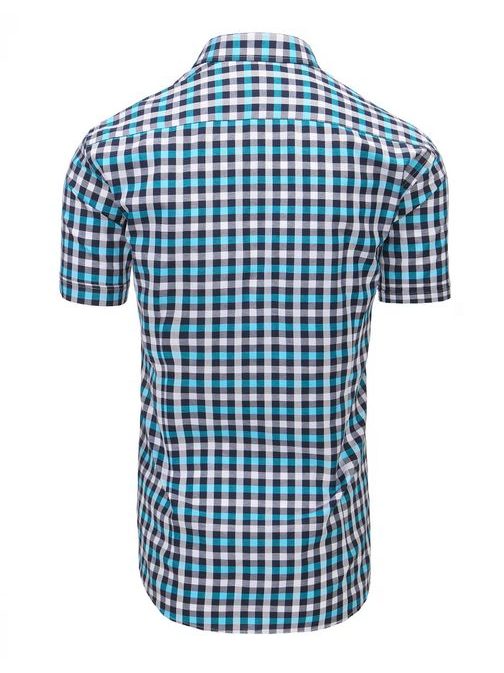 Tyrkysovo-granátová pánská vzorovaná košile