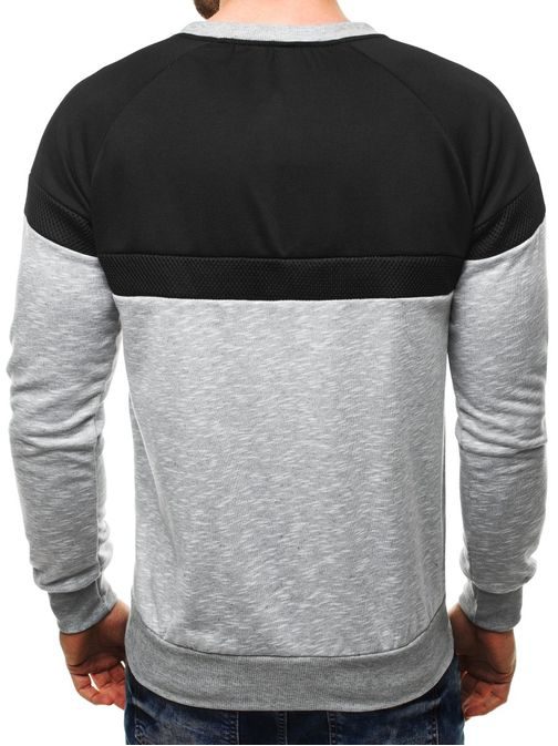 Šedá mikina v poutavém designu 1888