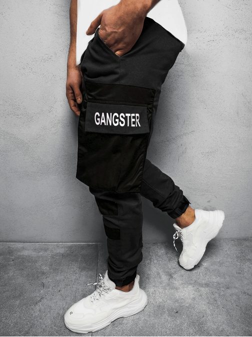 Stylové černé jogger kalhoty G/11131