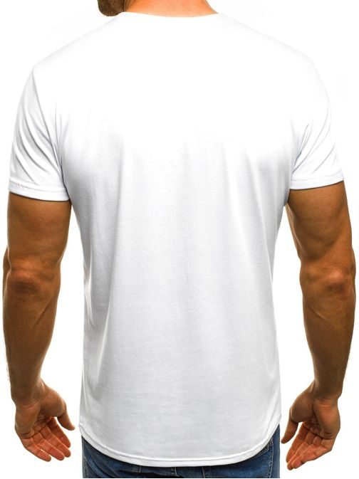 Bílé pánské moderní tričko OZONEE JS/SS350