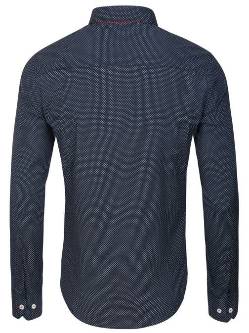 Společenská pánská košile s jemným vzorem BLACK ROCK 6515 granátová