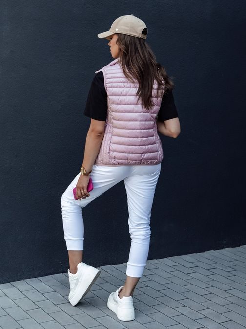 Dámská růžová prošívaná módní vesta Stylishz