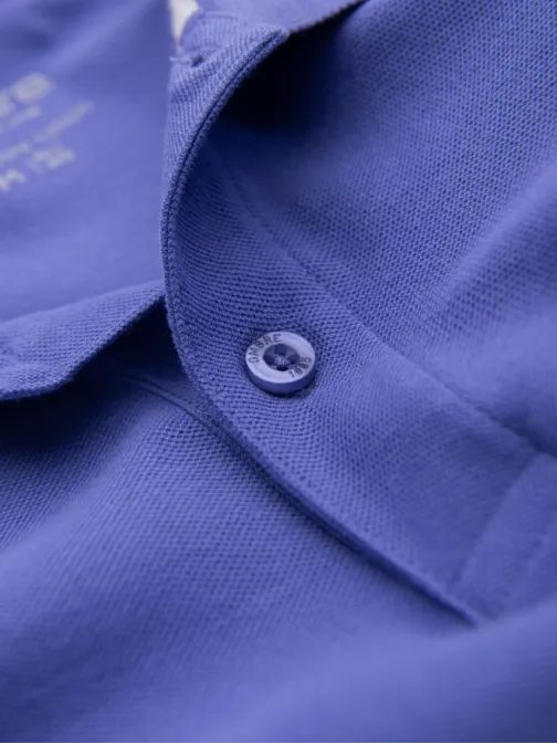 Bavlněná jednobarevná pánská polokošile fialová v12 om-pobs-0100