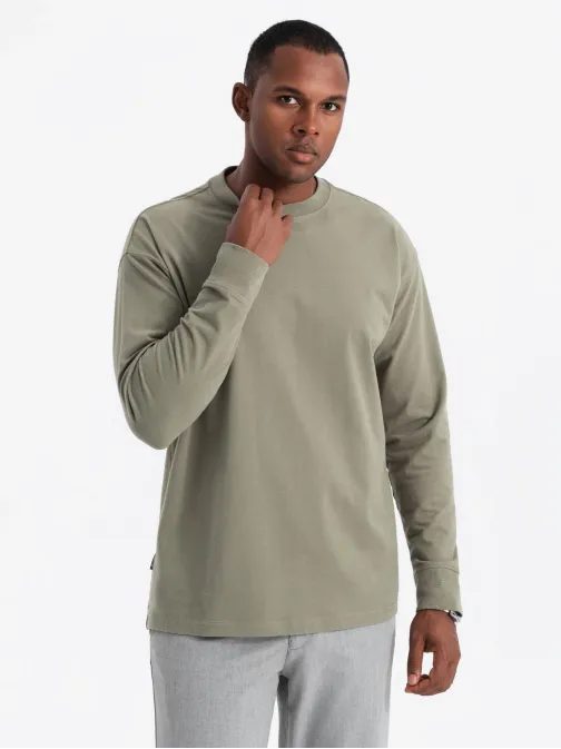 Moderní khaki pánské tričko V4 LSBC-0129