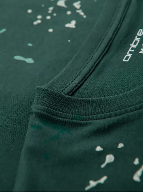 Nadčasové zelené pánské tričko s V3 TSFP-0187