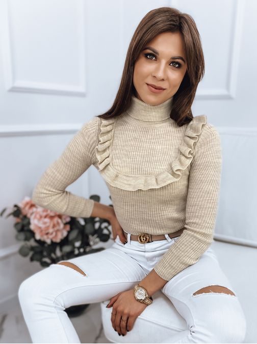 Dámský světle béžový svetr Noah v neobyčejném provedení