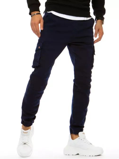 Trendové kapsáčové kalhoty v granátové barvě