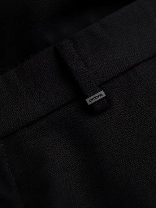 Trendy černé chinos kalhoty s elastickým pasem V4 PACP-0157