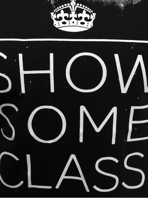 SHOW SOME CLASS černé módní pánské tričko J.STYLE SS168