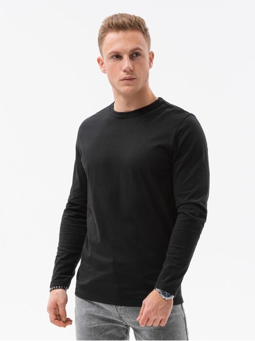 Klasické černé tričko s dlouhým rukávem L138