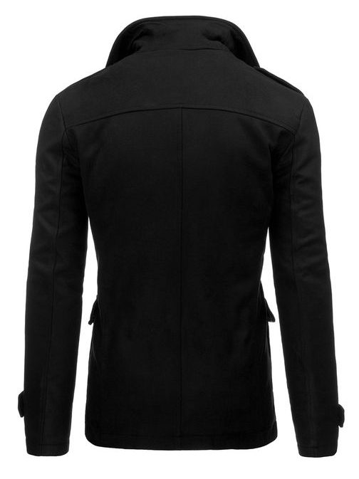 Atraktivní pánský moderní černý kabát