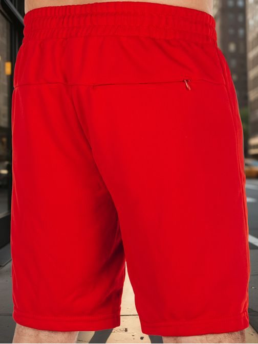Pánské červené šortky s kapsami na zip
