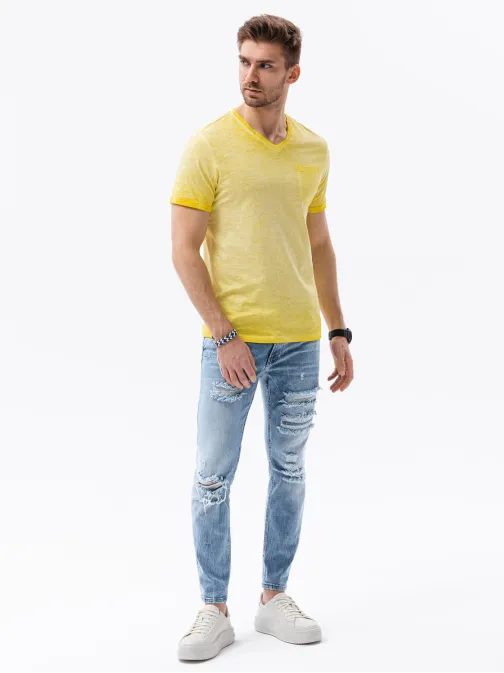 Trendové žluté tričko S1388