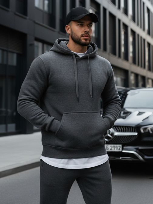 Senzační antracitová mikina s kapucí