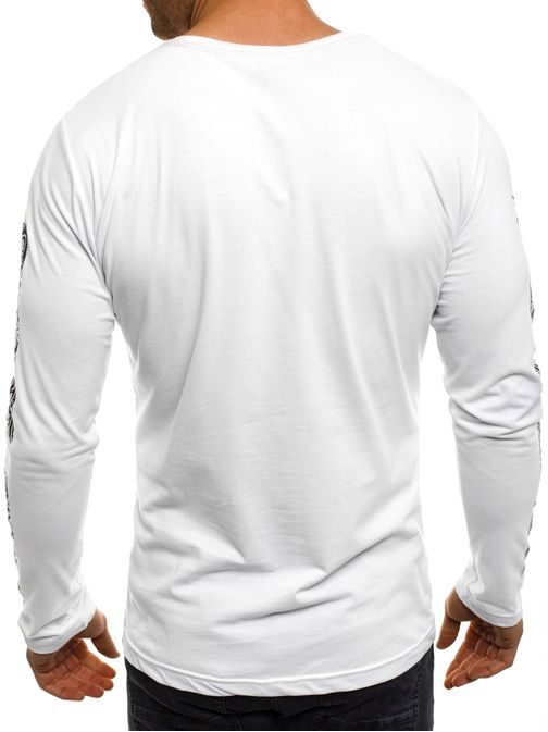 Módní pánské bílé tričko s potiskem ATHLETIC 1109