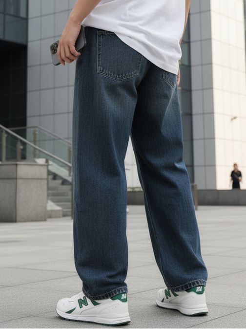 Originální široké granátové džíny