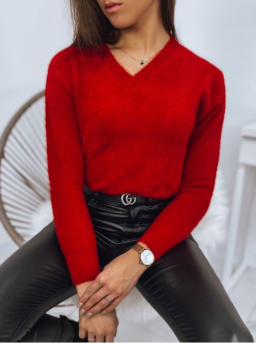 Feliccia Basic dámský svetr v červené barvě