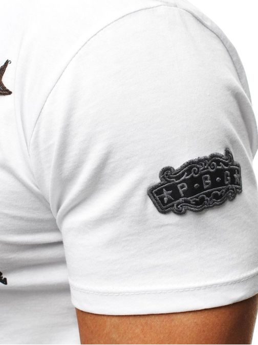 Trendy bílé tričko s potiskem Athletic 9029