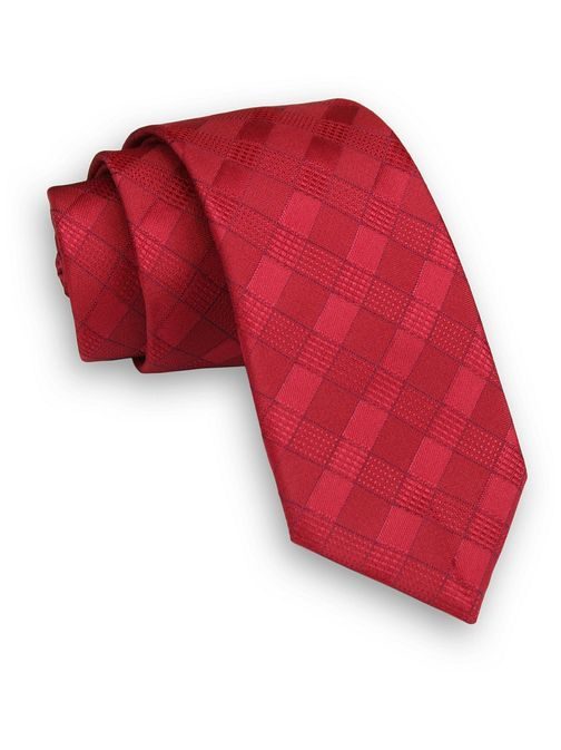Červená kostkovaná kravata