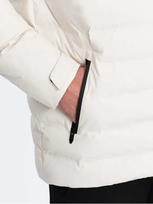 Sportovní krémová pánská zimní bunda V2 JAHP-0150