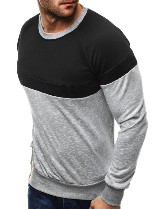 Šedá mikina v poutavém designu 1888