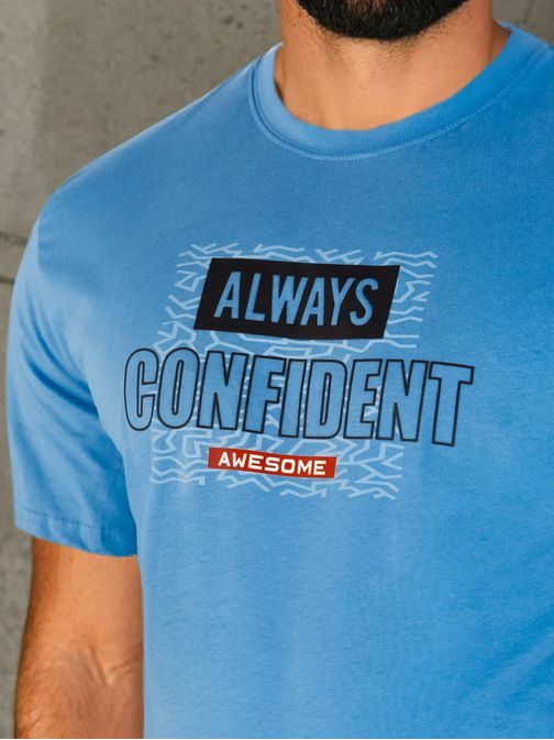 Moderní modré tričko s potiskem