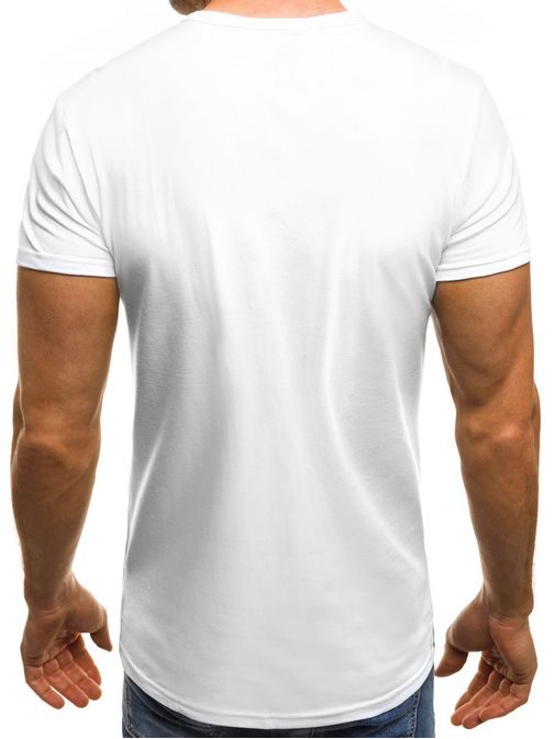 Bílé módní pánské tričko s číslicí 11  JS/SS315