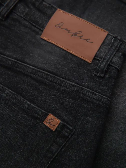 Moderní černé džínové šortky V3 SRDS-0164