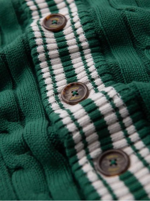 Pánský pletený svetr zelený v1 om-swcd-0151