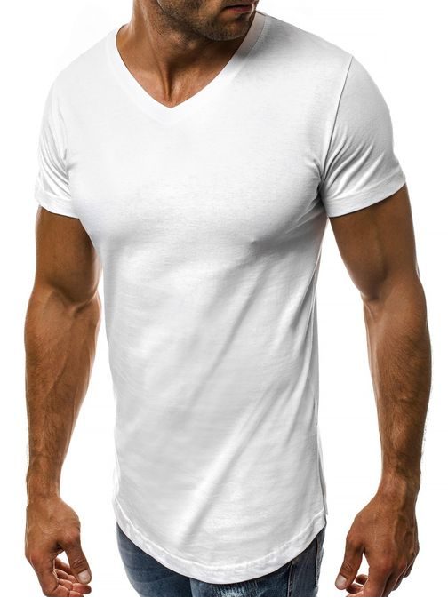 Bílé tričko s V výstřihem O/1210Z