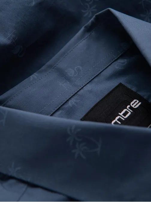 Zajímavá tmavě modrá košile s trendy letním vzorem V5 SHCS-0156