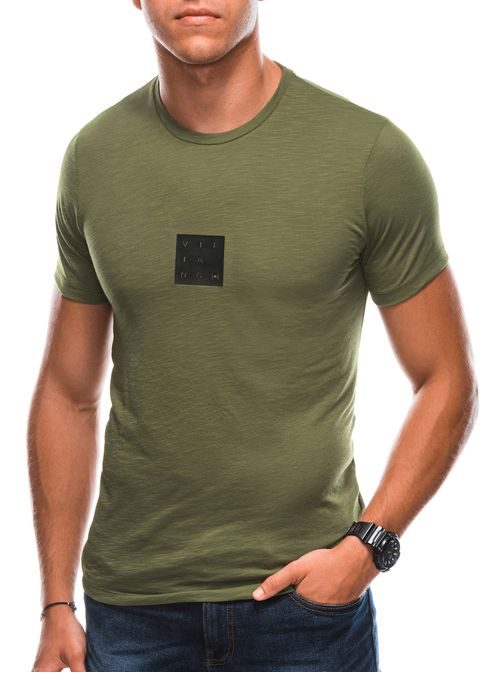 Trendy tričko v khaki barvě S1730