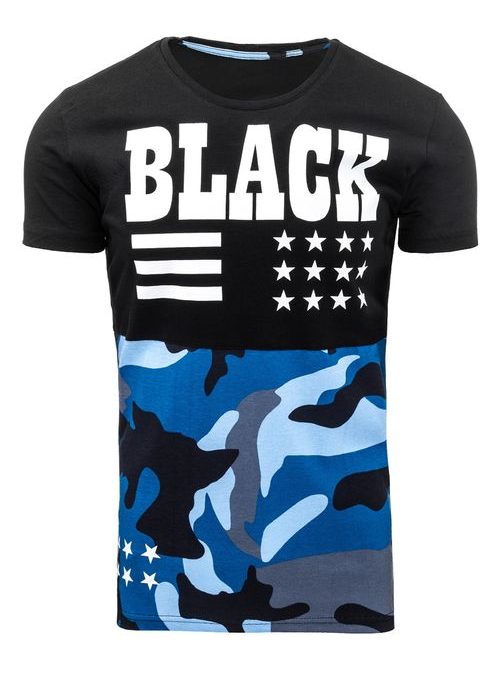 Nádherné pánské černé triko s potiskem BLACK