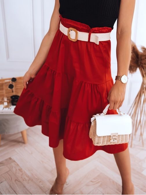 Trendy midi sukně Randina v červené barvě