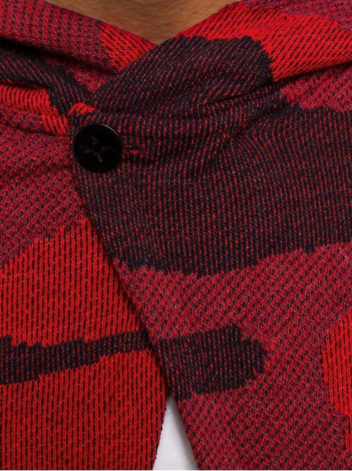 Prodloužený červený trendy pánský svetr MECHANICH 0916B