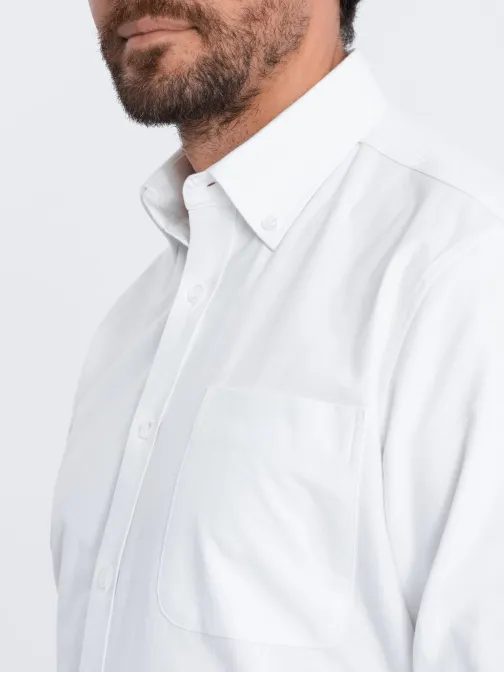 Elegantní bílá košile oxford V1 OM0108