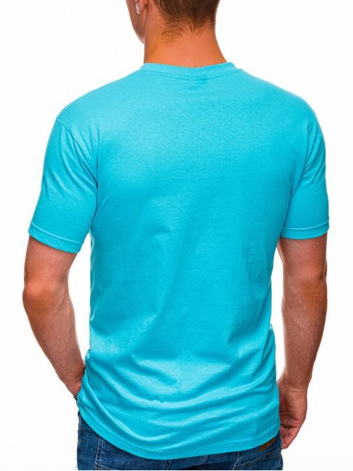 Stylové tyrkysové tričko s potiskem S1428