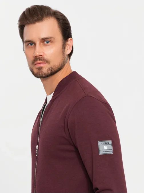 Zajímavá vínová bomber mikina V13 SSZP-0215