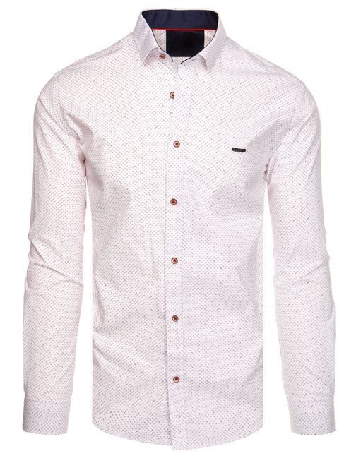 Trendy bílá pánská košile se vzorem