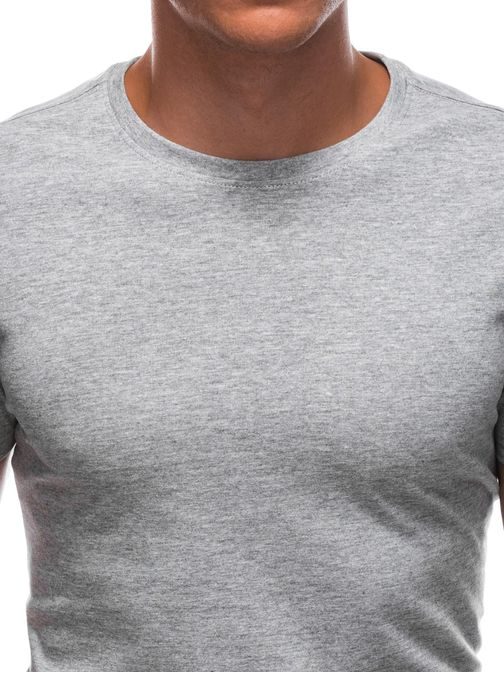 Šedé melírováno bavlněné tričko s krátkým rukávem TSBS-0100