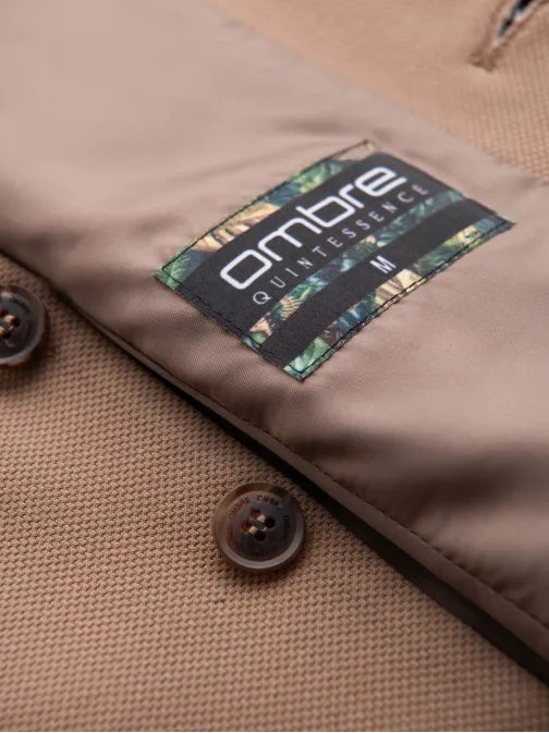 Elegantní hnědá pánská vesta V1 BLZV-0145