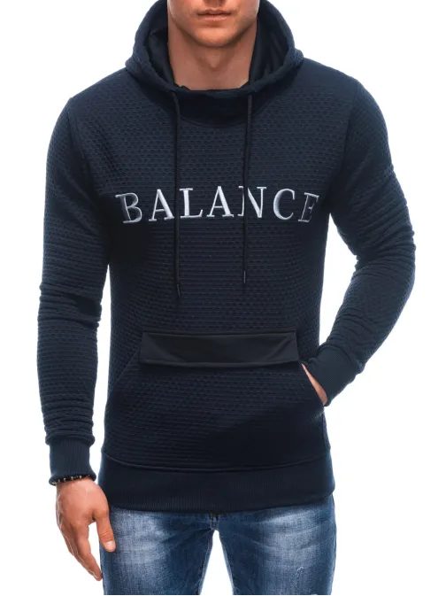 Strukturovaná tmavě modrá mikina Balance B1665