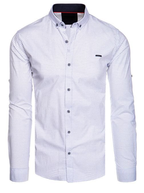 Bílá pánská košile s decentním vzorem