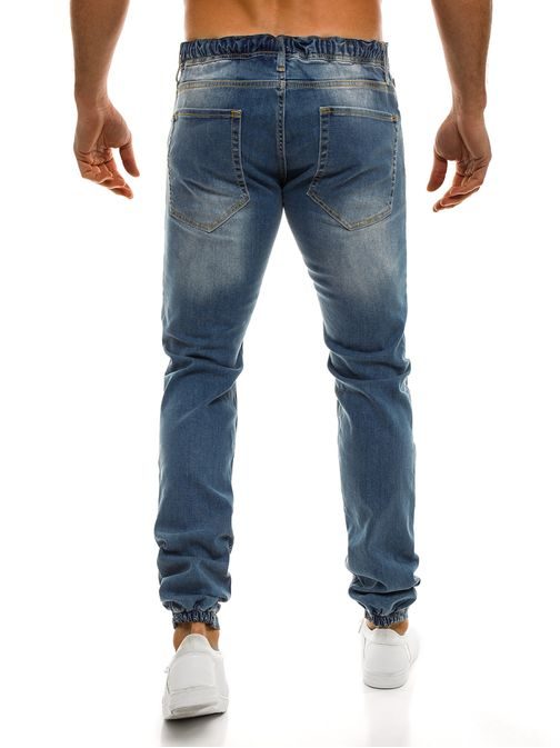 Moderní pánské modré baggy kalhoty OTANTIK 456